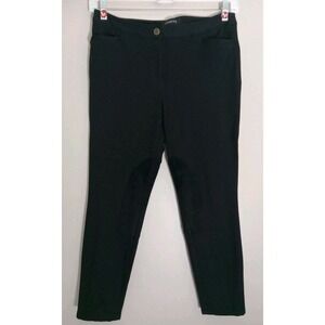 Talbots Black Equestrian Style Soft‎ Suede Calf Panel Skinny Ankle Pants Size 8P